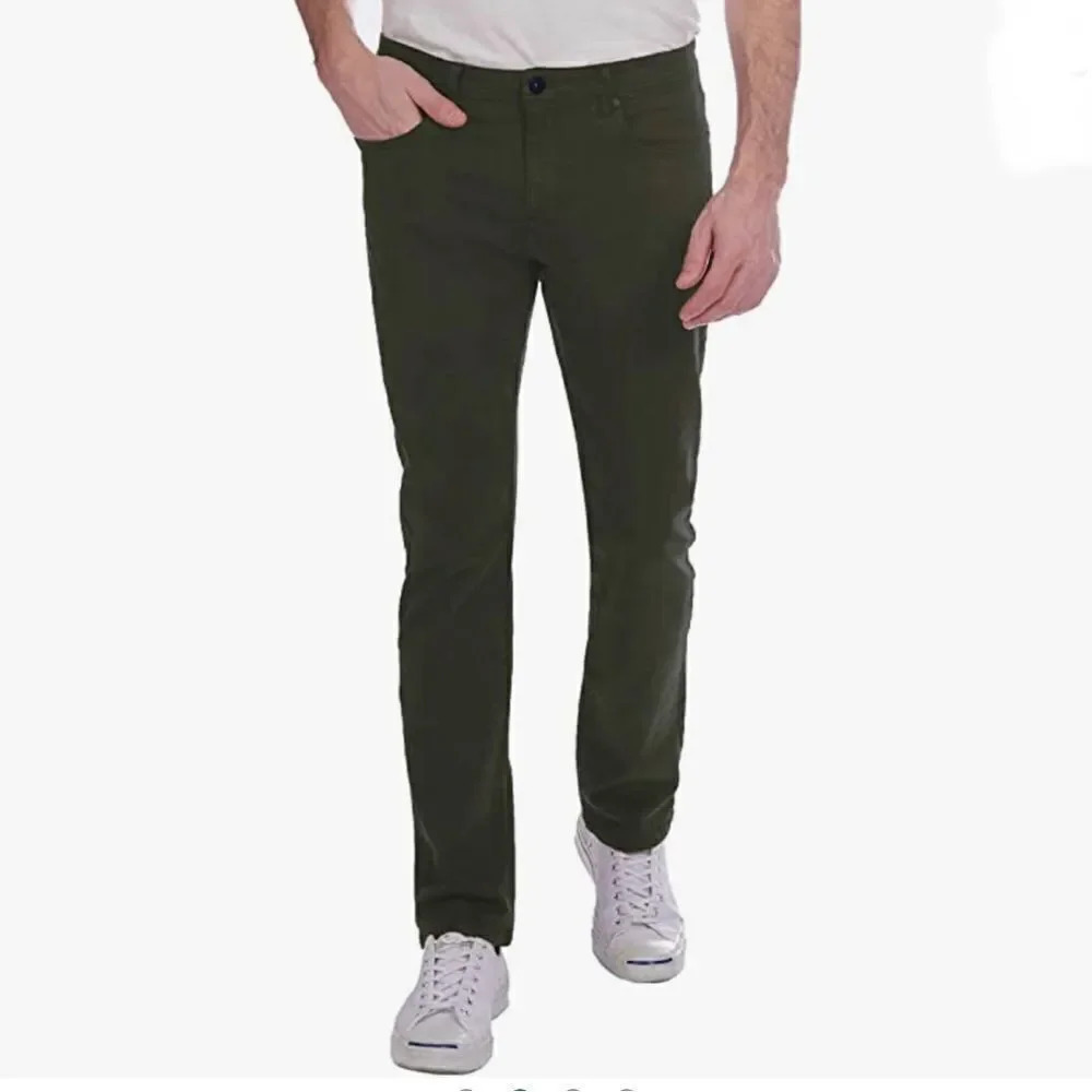 Jachs Men’s 5 Pocket Green 32x30 Straight Leg Stretch Pant #7